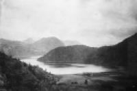 Foto El lago Lácar y el futuro casco urbano (Colección Foto Thumann)