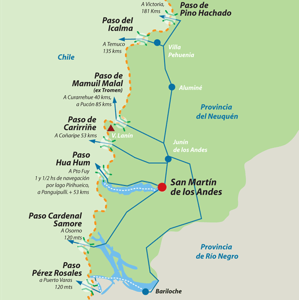 Mapa pasos fronterizos